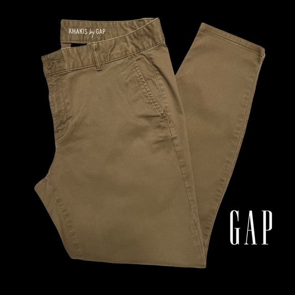 GAP SKINNY MINI TAN KHAKI PANT 
SIZE 10 (EUC) FLAT FRONT, MID-RISE - Picture 1 of 8
